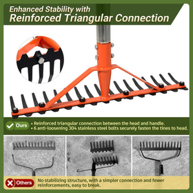 CKLT Rake uses corrosion-resistant screws for a secure, durable connection.