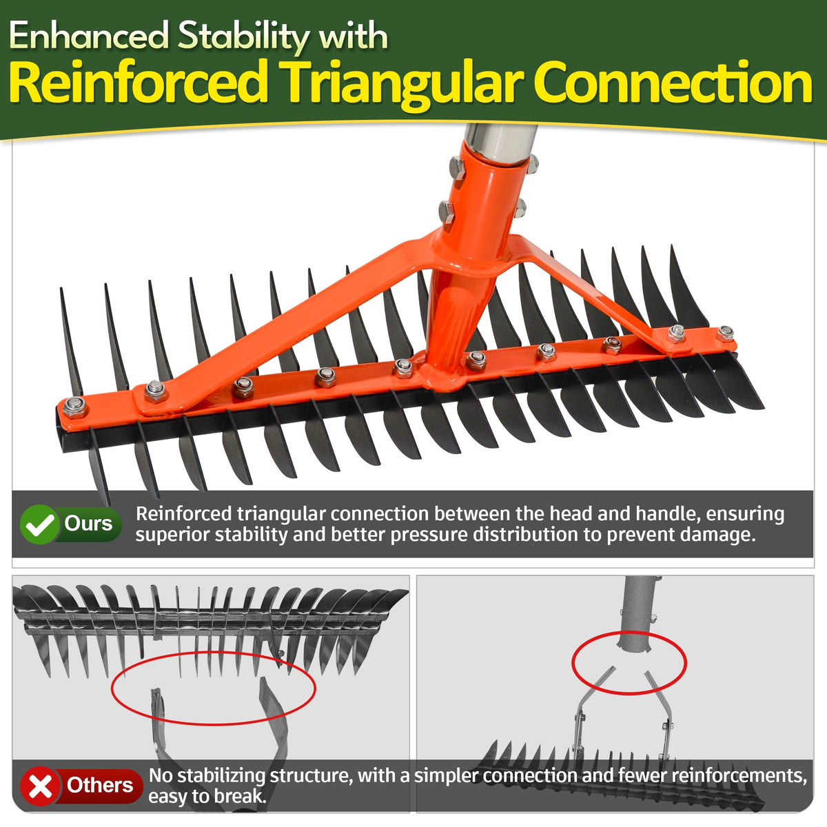 CKLT Thatch Rake adjustable length to suit different user heights