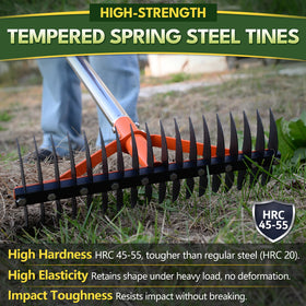 CKLT Thatch Rake dual-sided head ready for surface and deep thatch work
