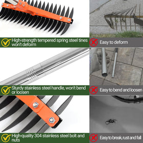 CKLT Thatch Rake solid frame ensures durable lawn maintenance