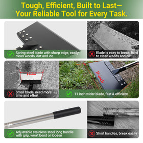 CKLT welded head snow scraper providing sturdy, steady scraping