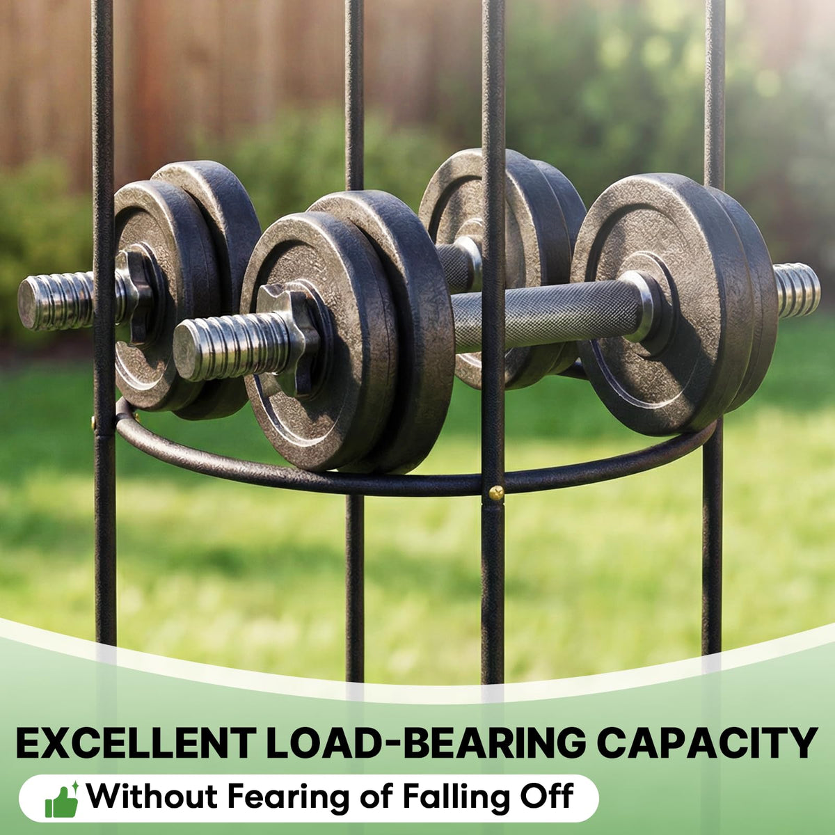CL FUN powder-coated metal resists rust for outdoor reliability.
