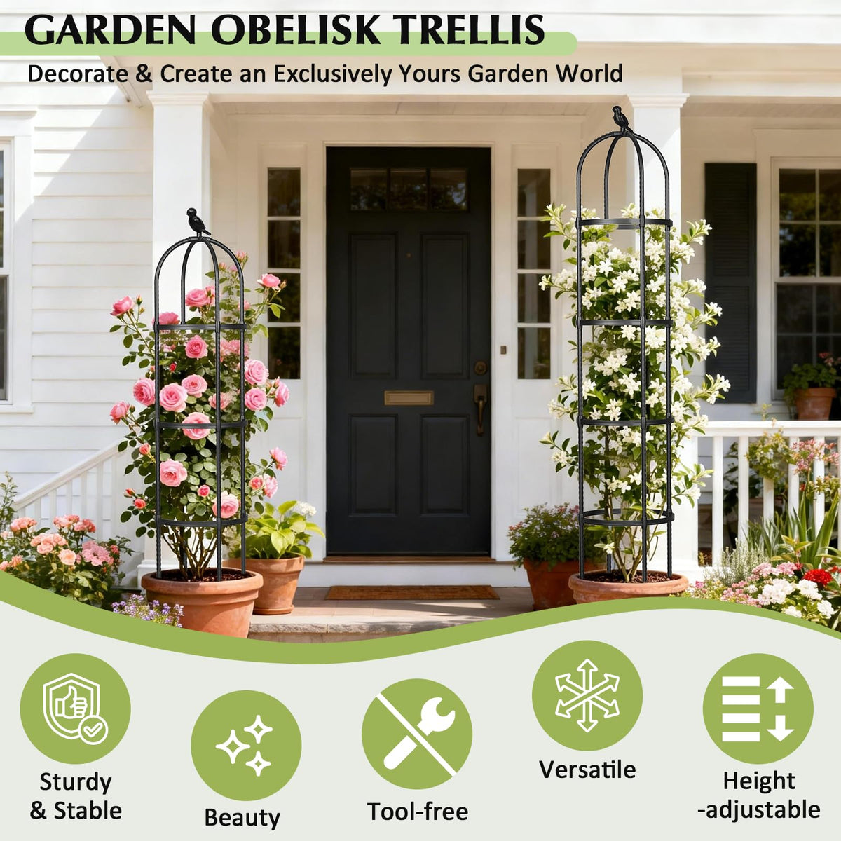 Adjustable height feature on CL FUN Obelisk Trellis