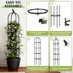 CL FUN Obelisk Trellis decorates garden paths while supporting plants