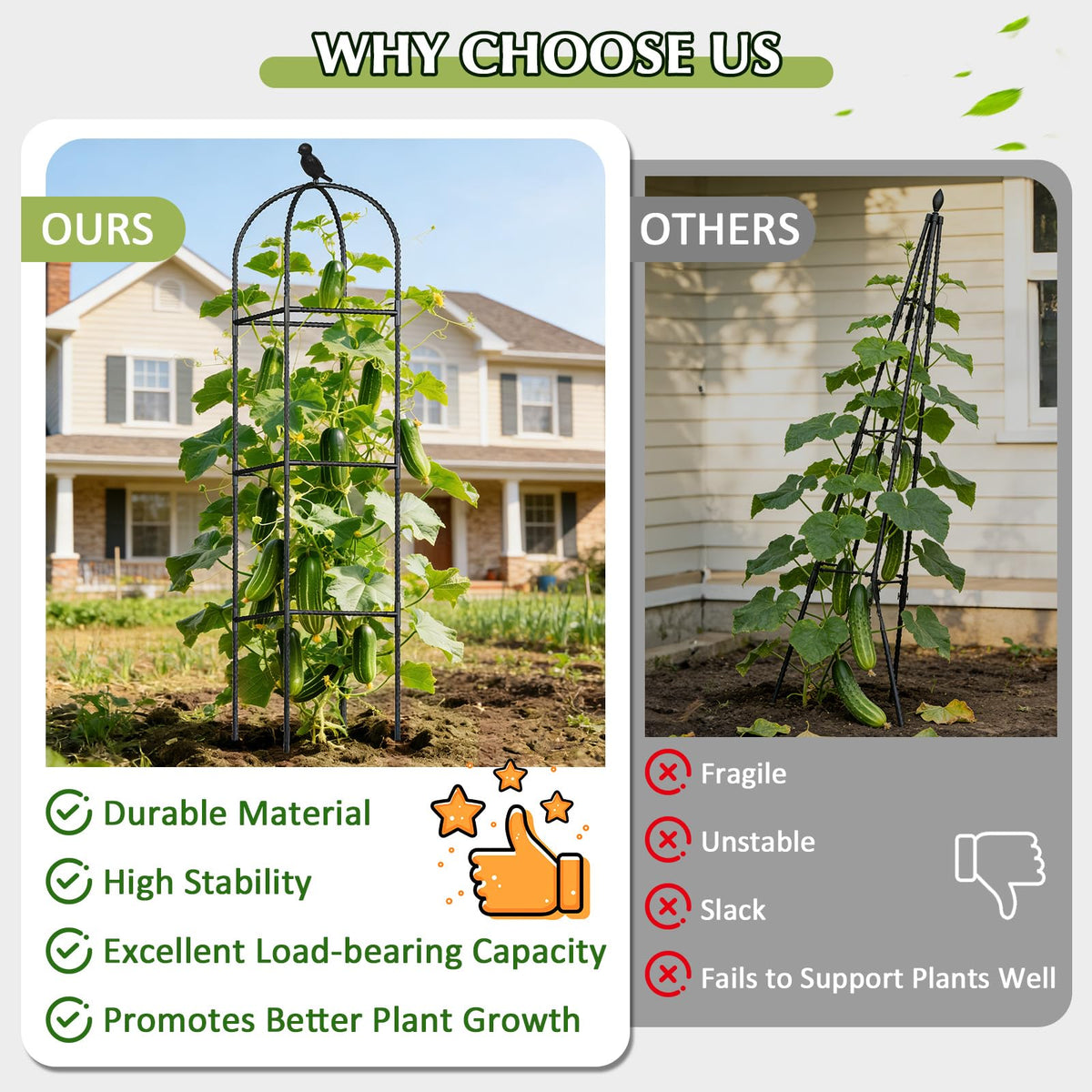 CL FUN rustproof metal trellis detail highlights durable weather resistance.