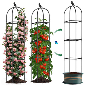 CL FUN square tomato cages provide sturdy vertical support for tidy, productive beds