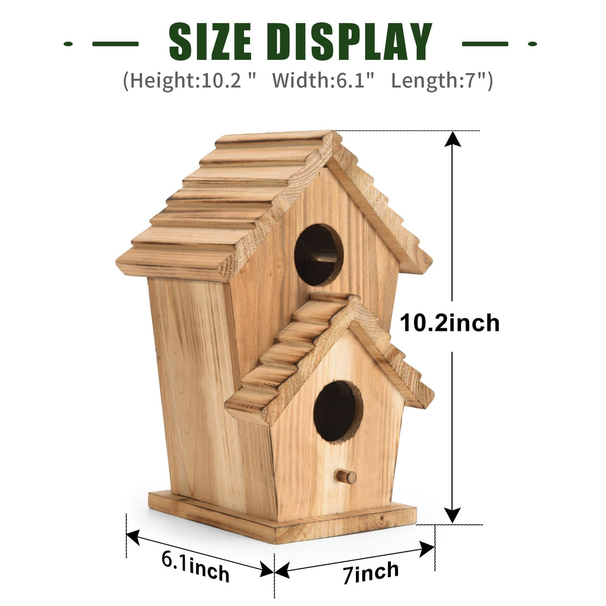 CLACKIBUKVYZ bird house side view ready for easy garden placement
