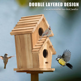 CLACKIBUKVYZ bird house garden setup adds rustic charm and nesting opportunities