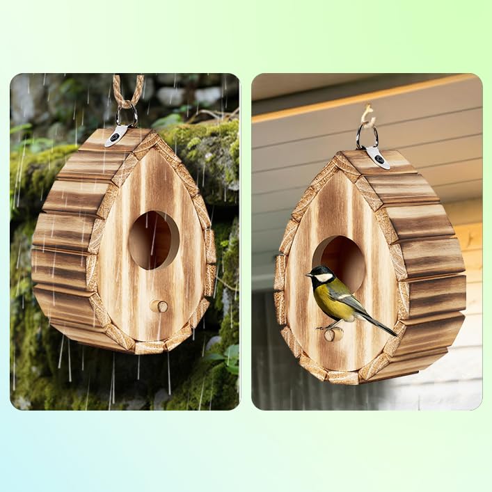 CLACKIBUKVYZ hummingbird house garden setup supports birds' nesting habits.