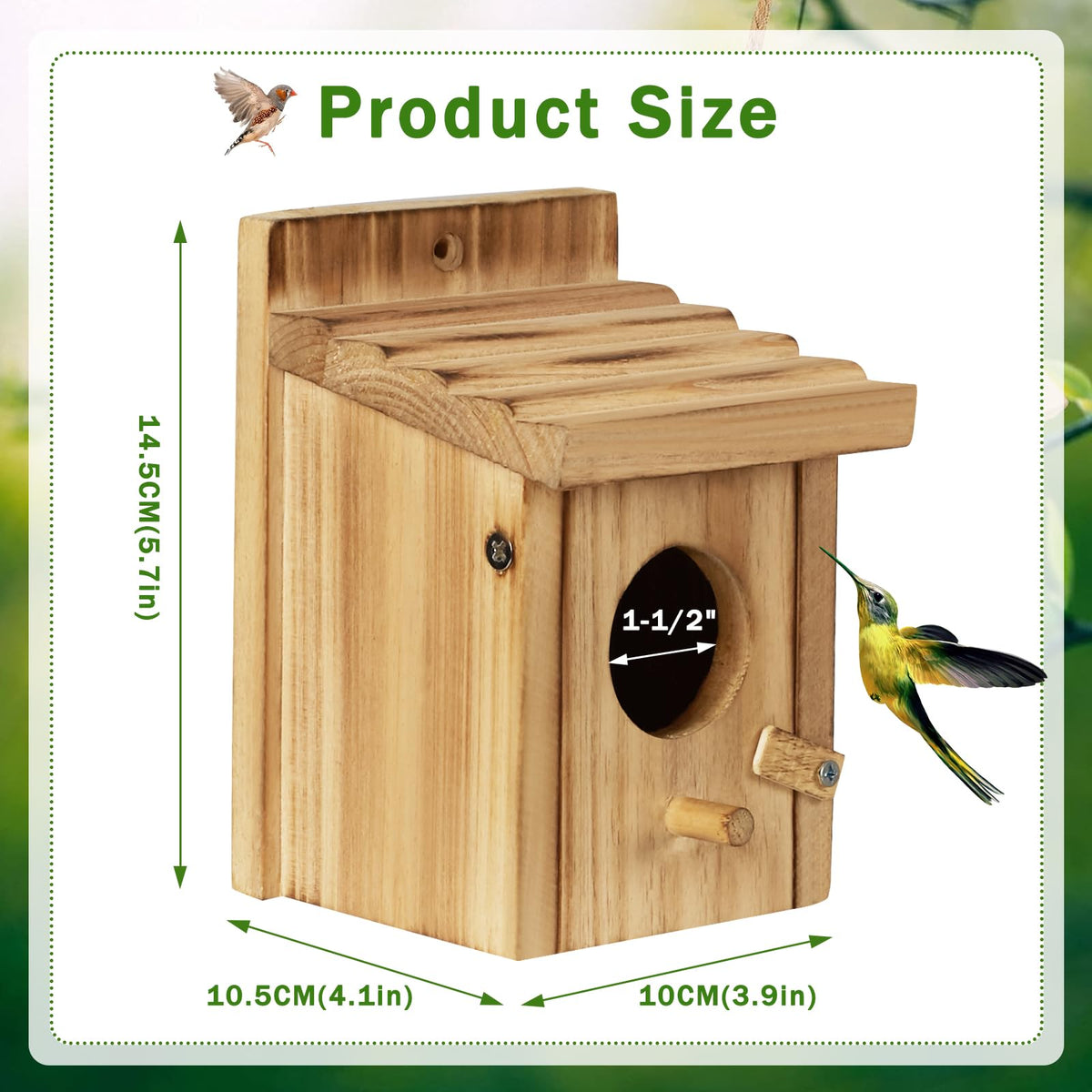 CLACKIBUKVYZ outdoor wooden bird house wind and moisture resistant.