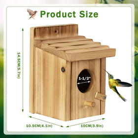 CLACKIBUKVYZ outdoor wooden bird house wind and moisture resistant.