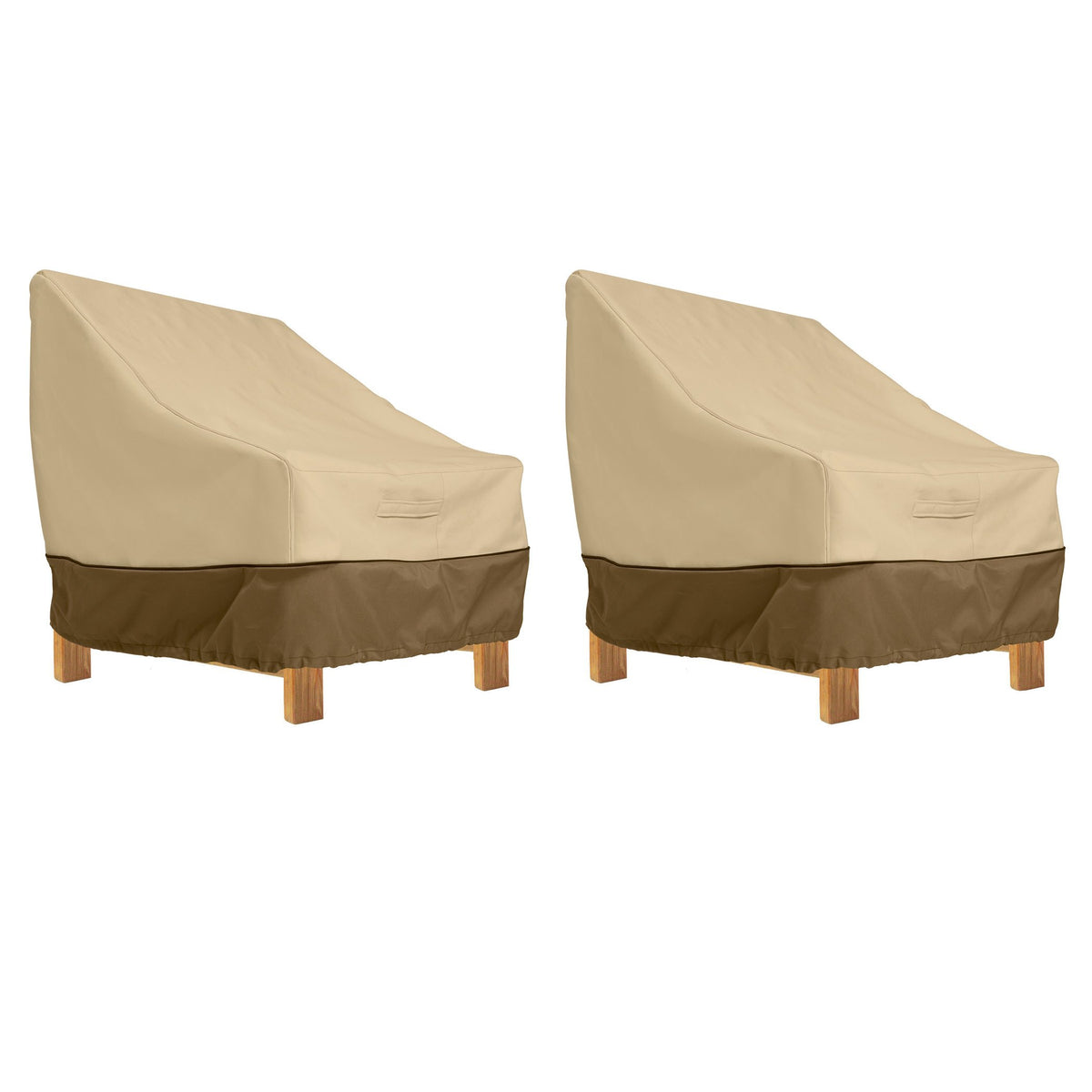 Classic Accessories Veranda chair cover front view protects deep seated patio furniture from rain