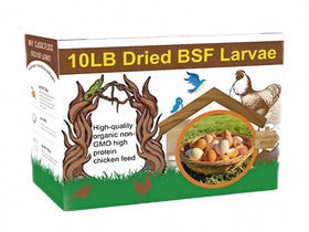 Classic Flock BSF larvae chicken feed bag, nutritious protein for poultry.