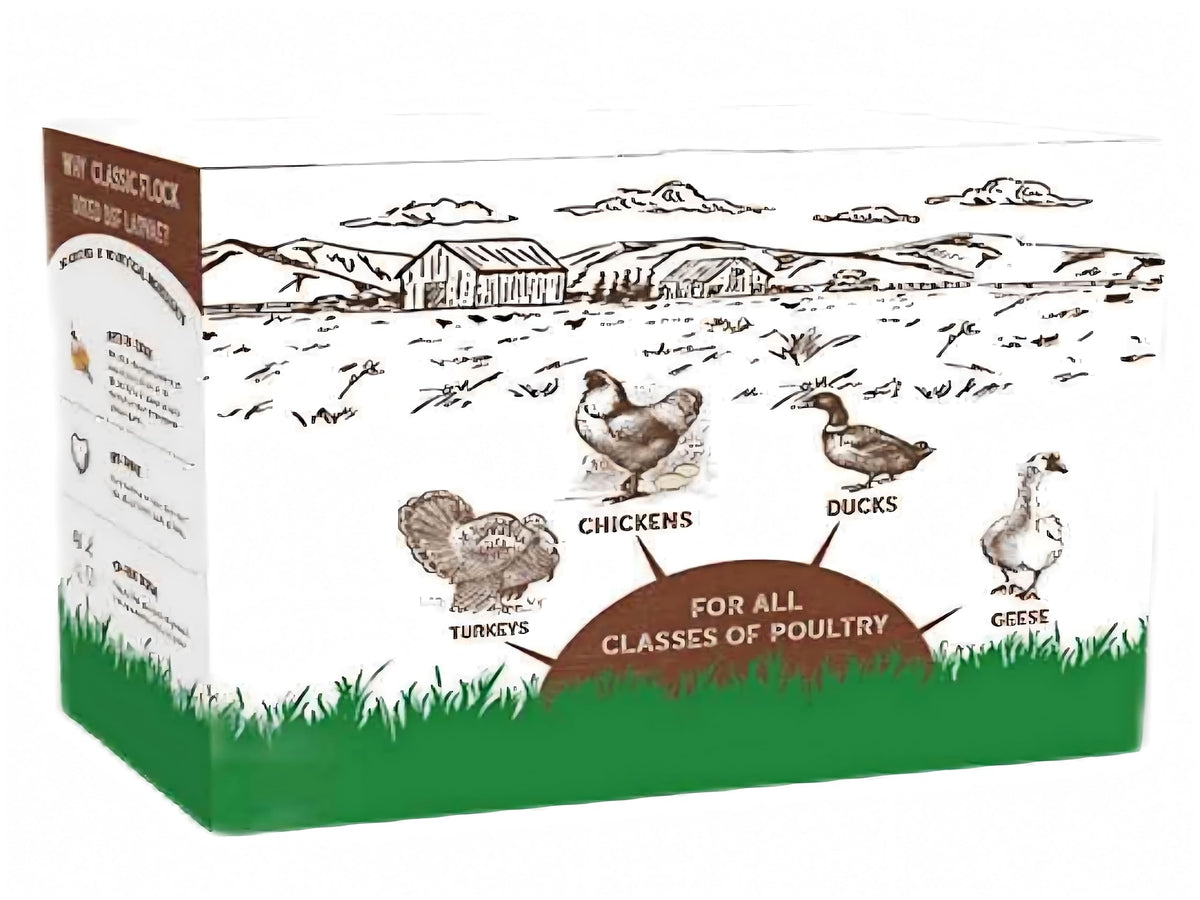 Classic Flock spread on ground or feeder for easy feeding.