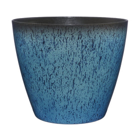 Classic Home and Garden Vogue 8-inch Indigo Planter front view with pottery-like finish.