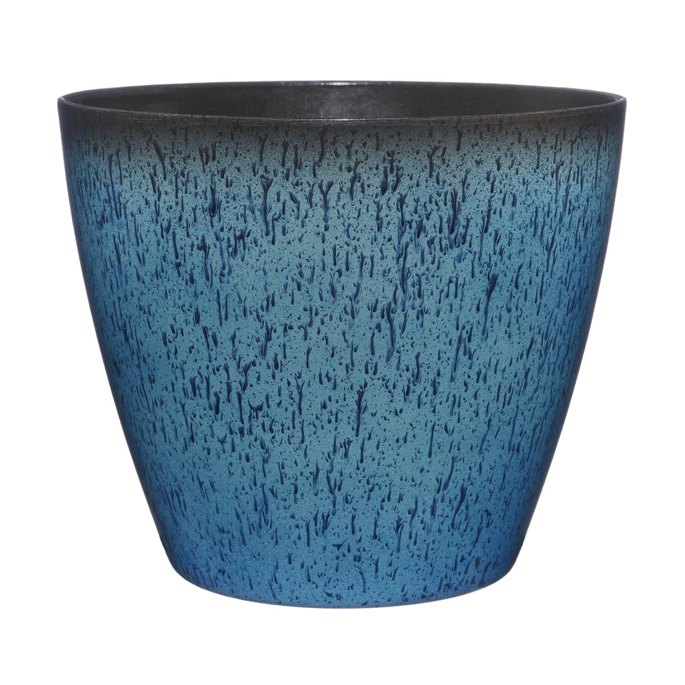 Classic Home and Garden Vogue 8-inch Indigo Planter front view with pottery-like finish.