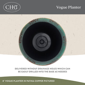 Classic Home and Garden Vogue 8-inch Indigo Planter top-down view in rich indigo color.