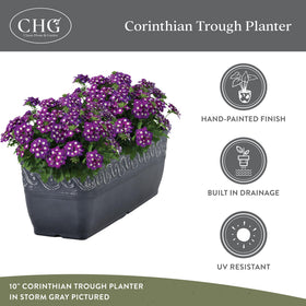 Classic Home and Garden Corinthian trough planter material closeup showing resin and stone dust.