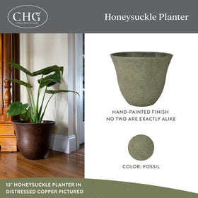 Classic Home and Garden Honeysuckle planter in fossil finish, lightweight and easy to move.