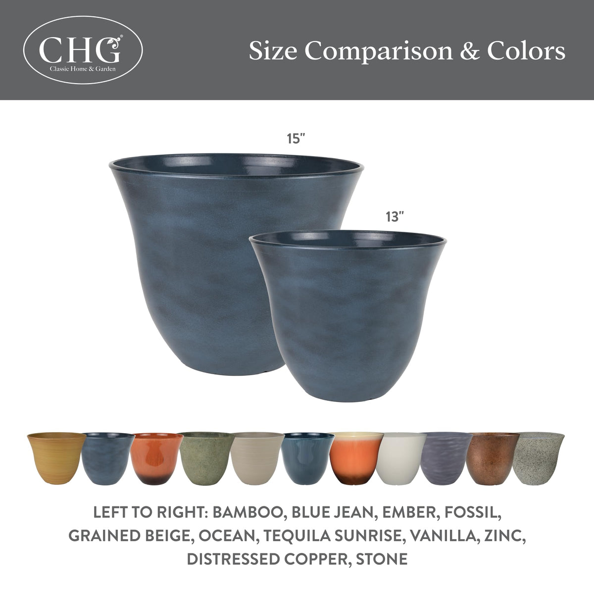 Classic Home and Garden Honeysuckle resin planter indoors or outdoors on porch