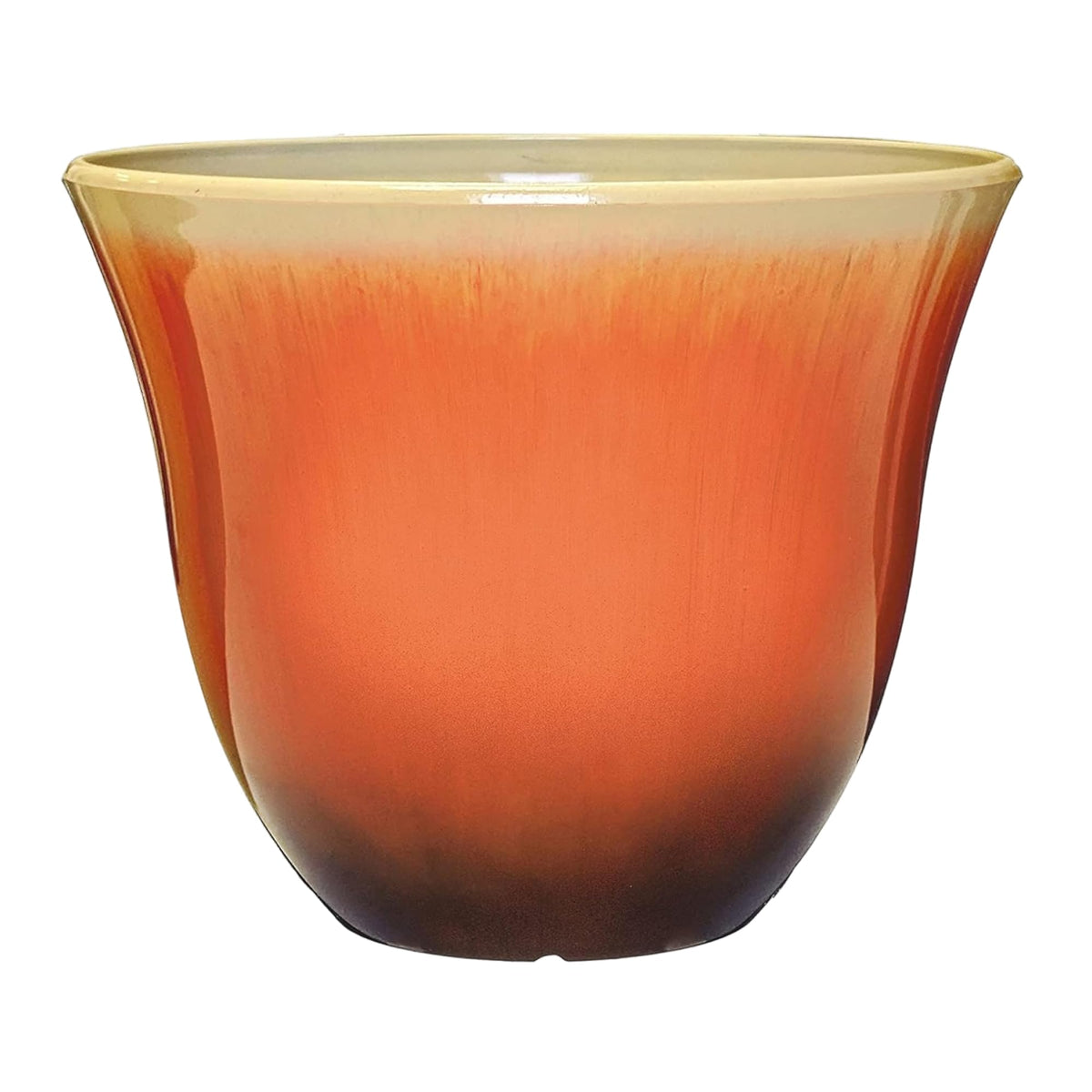 Classic Home and Garden Honeysuckle resin planter tequila-sunrise outer view for outdoor display