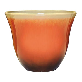 Classic Home and Garden Honeysuckle resin planter tequila-sunrise outer view for outdoor display
