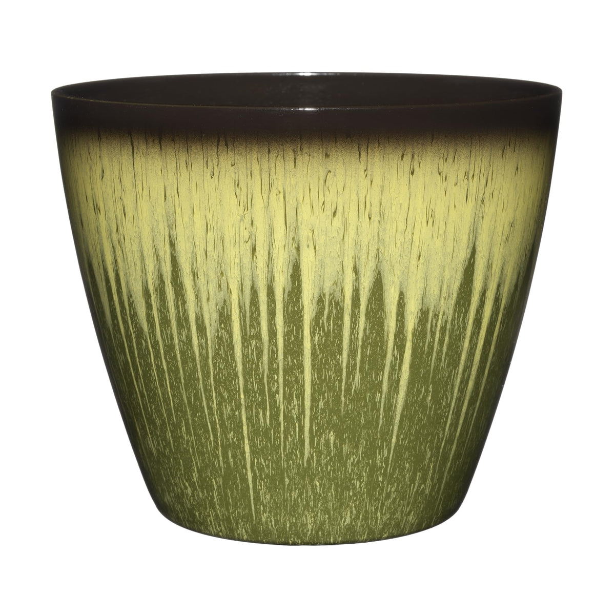 Classic Home and Garden Vogue planter front view in Willow Green, weather-resistant finish