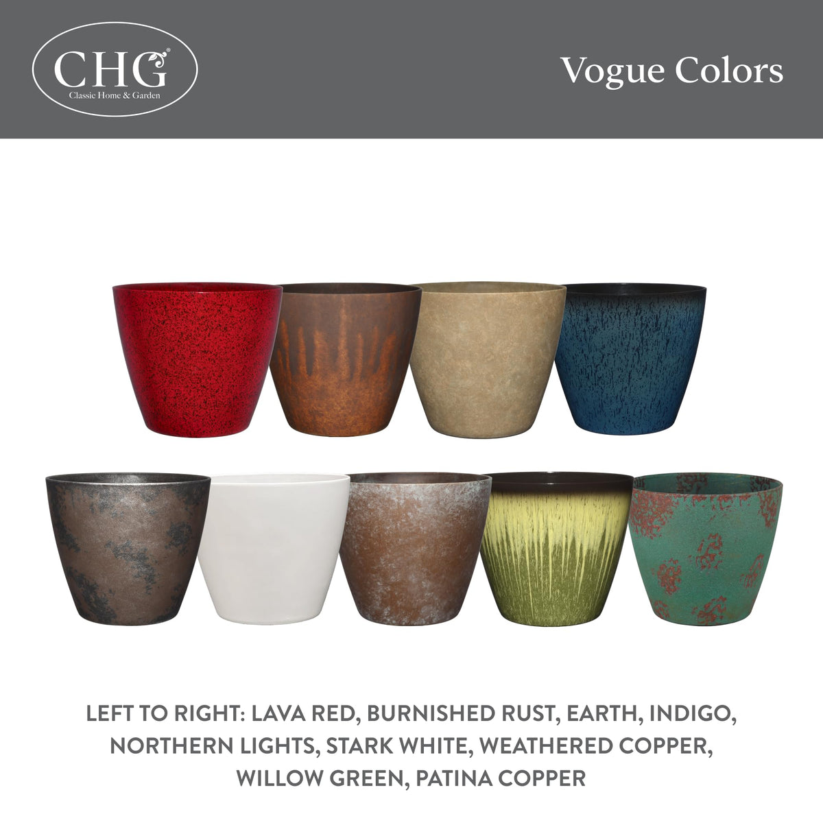 Classic Home and Garden Vogue planter outdoor porch setup in Willow Green
