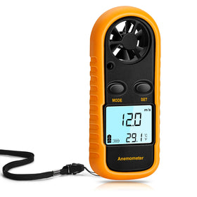 Clatoon Anemometer handheld front view with clear LCD display for wind readings