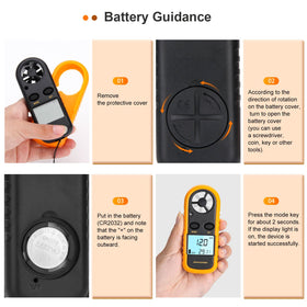 Clatoon Anemometer yellow protective case ready for outdoor use