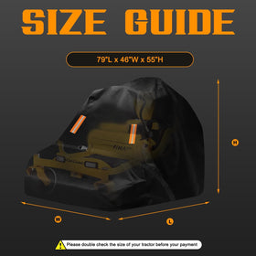 ClawsCover dimensions 79L x 46W x 55H fit up to 60-inch decks