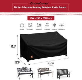 ClawsCover heavy-duty polyester guard for metal or wood benches in all weather