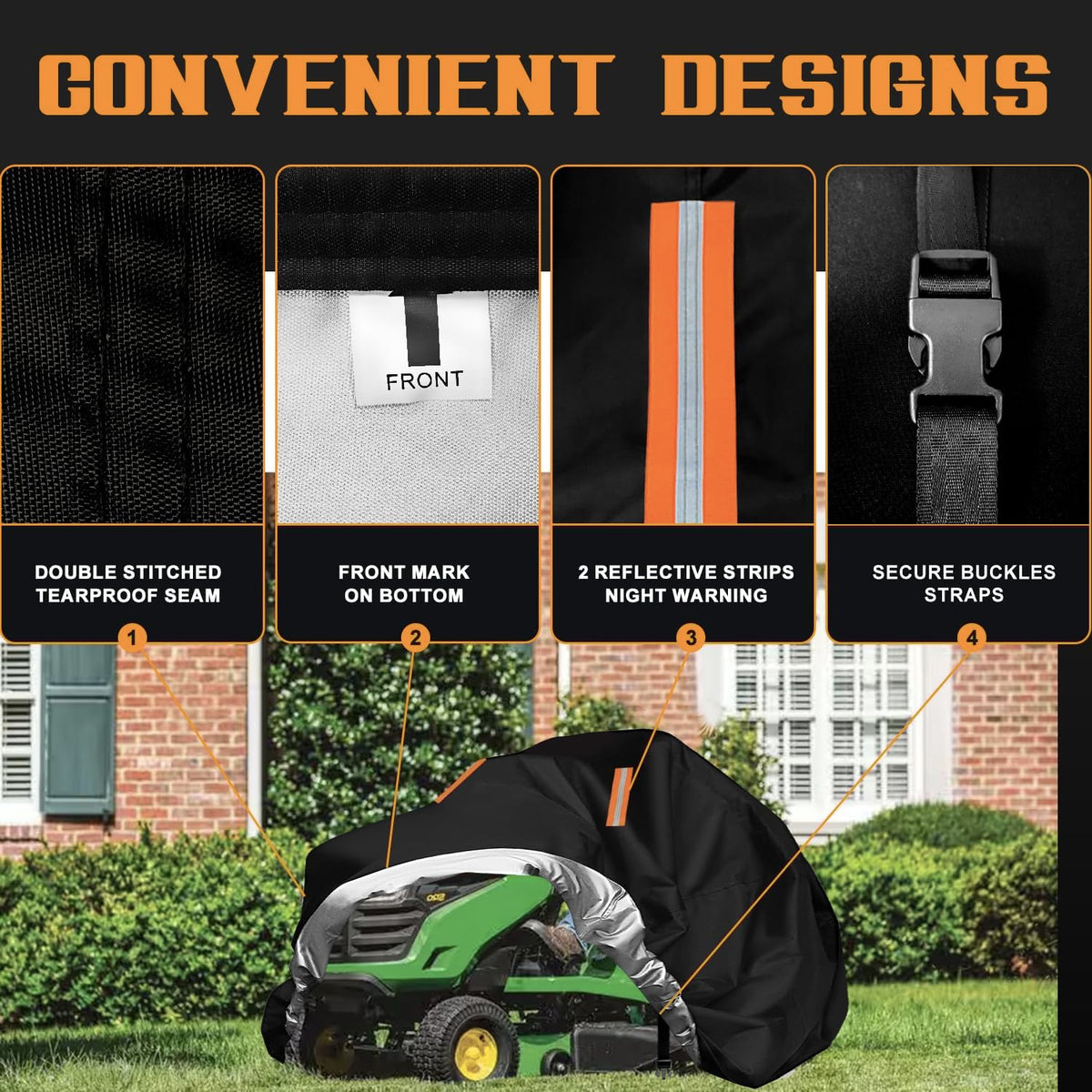ClawsCover UV fade-resistant fabric preserves mower appearance in sun