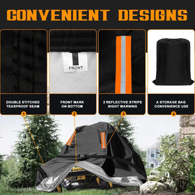 ClawsCover UV-resistant fabric helps prevent sun fading on mowers