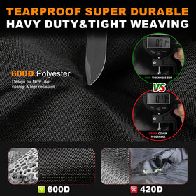 ClawsCover windproof buckle keeps the mower cover secure during storms
