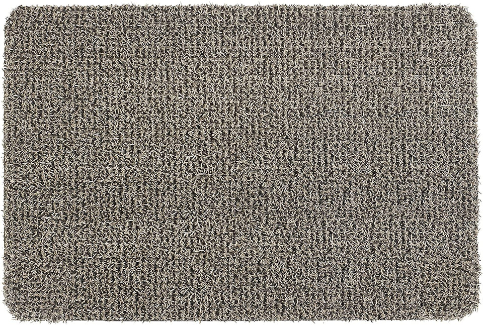 Clean Machine astroturf dirt trapper doormat front view with grass-blade scrapers capturing dirt