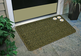 Clean Machine Daisy Urban Green outdoor entry mat showing textured blades that trap sand.