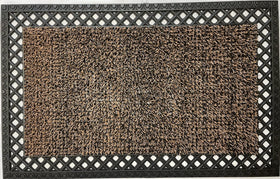 Clean Machine French Quarter doormat front view with dirt-trapping blades at doorstep.