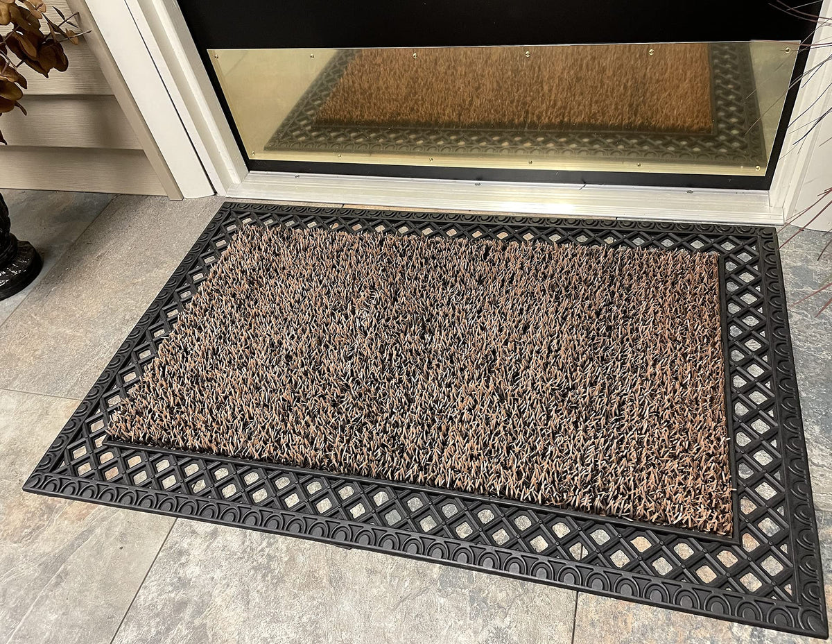 Clean Machine outdoor entry mat on doorstep ready for weather.