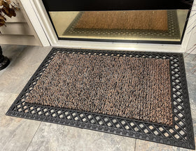 Clean Machine outdoor entry mat on doorstep ready for weather.