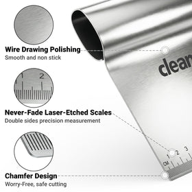 Cleanan bench scraper rolled-handle ergonomic design reduces fatigue during tough scraping tasks.