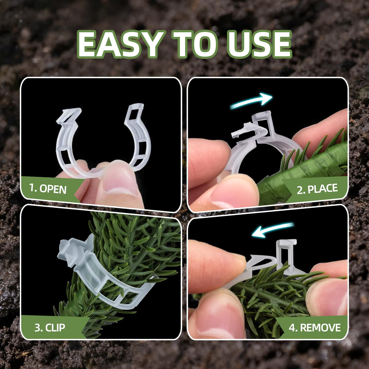 CLEANGOR plant clips showing a four-hole design for improved air circulation