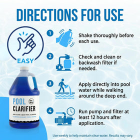 Clear Works Pool Clarifier circulation action demonstrating particle clumping