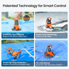 Cleartide Smart Auto Pool Cover Pump anti-airlock system supports consistent pumping