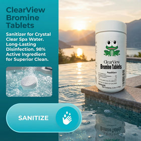 CLEARVIEW bromine tablets dissolving action provides slow, steady spa sanitizing.