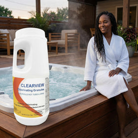 Fast-dissolving granules reduce wait time before swimming.