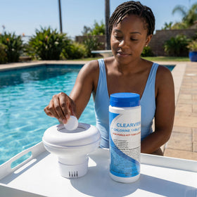 ClearView stabilized chlorine tablets with stabilizer increase water stability.