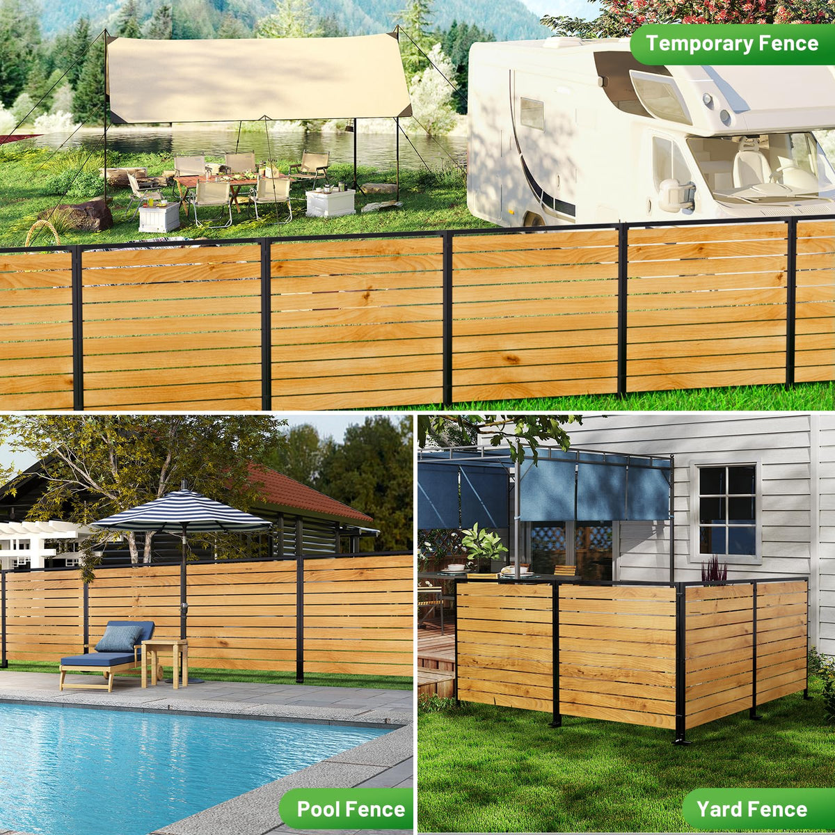 CLEASO natural wood grain enhances garden aesthetics.