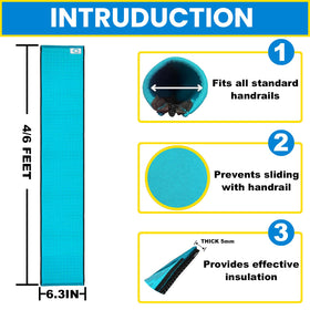 Clebay cyan handrail cover helps maintain comfortable touch in varying temperatures.