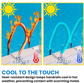 Clebay slip-resistant grip on the handrail cover improves footing around wet pool areas.